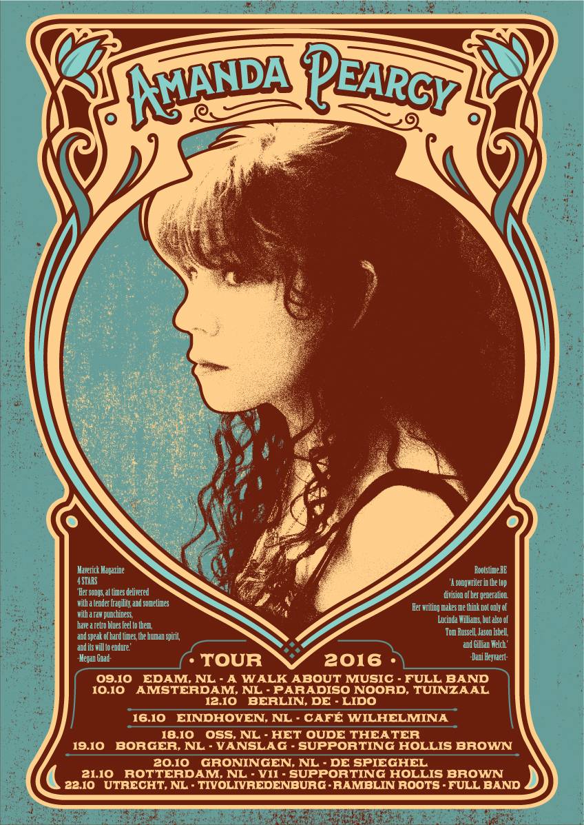 Amanda Pearcy tours Benelux & Germany starting this Sunday